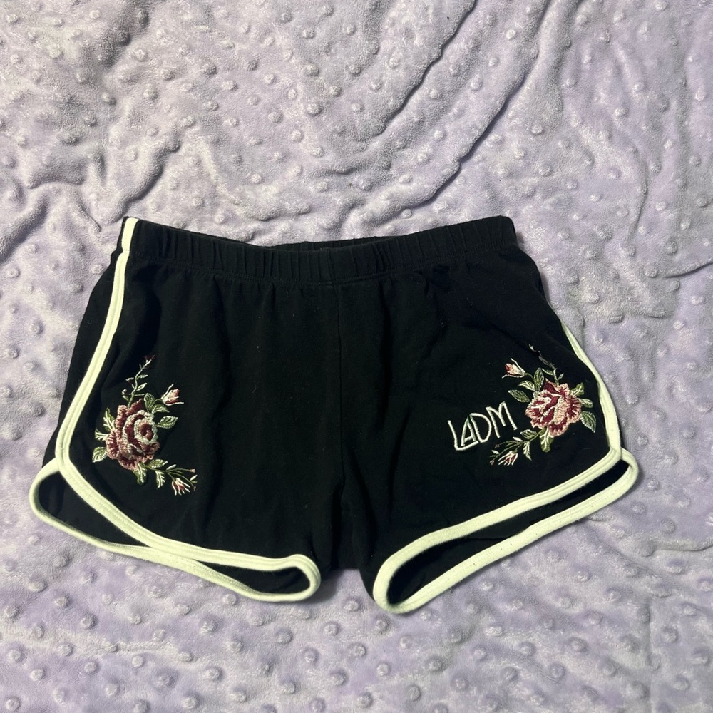 Los Angeles Dance Magic dance competition merch. Lounge shorts with floral desig